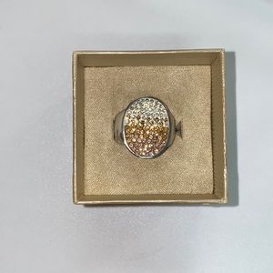 Citrine crystal cocktail ring